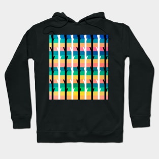 Colorful stripes and black and white tree trunks Hoodie